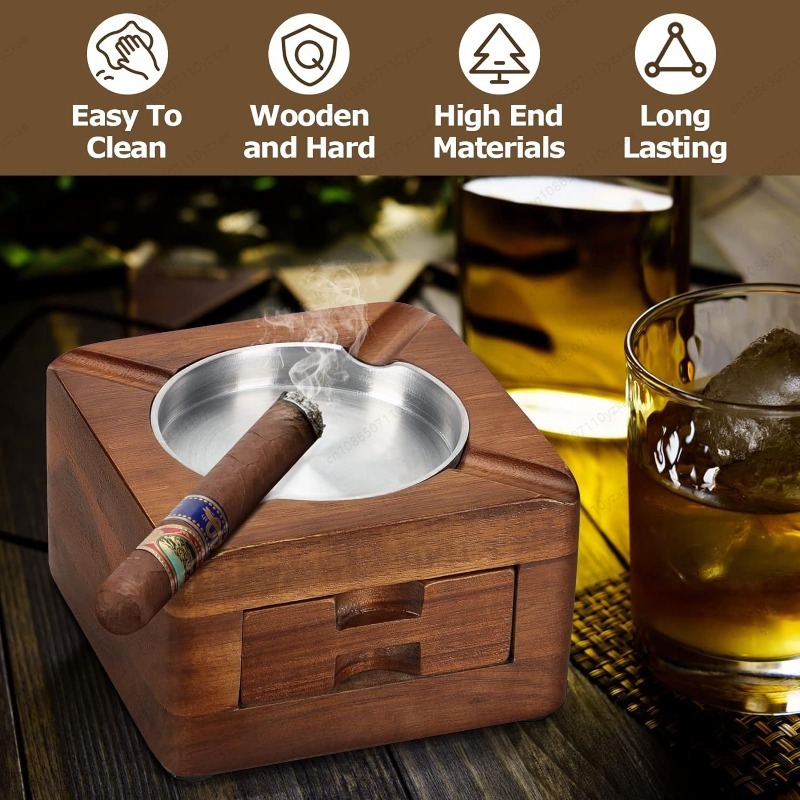 Wooden Cigar Ashtray with Phon - Tech Accessories Tablet review and price